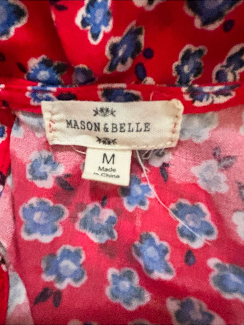 Y2K Mason & Belle Medium Lyla Button up Detail floral red Dress. Size M - Picture 5 of 5